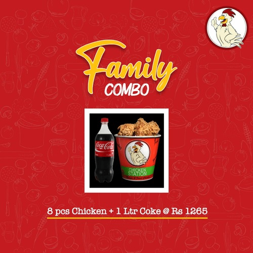 8pcs Fried Chicken 1L Coke | Chicken Station